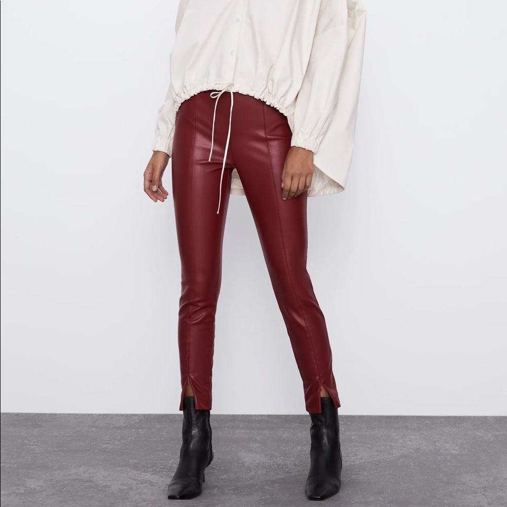 ZARA HIGH-WAIST Skinny FAUX LEATHER LEGGINGS PANT